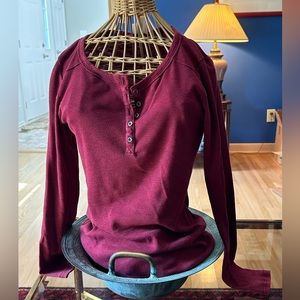 Women’s waffle knit Henley shirt